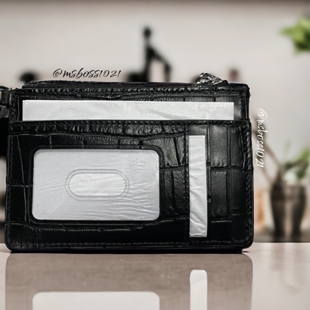MARC JACOBS Convertible Shoulder Bag in Black + Croc Cardholder/Keychain NWT - Picture 9 of 9